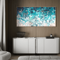 Image 7 of 'Shimmers of the deep III' - 185x95cm, FRAMED