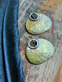 Image 16 of Aja earrings - Peaces of Luanda series - brass and sterling 
