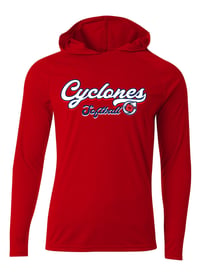 Image 1 of Cyclones Softball Long Sleeve Hooded Dri-Fit