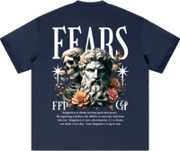 Image 1 of Heavyweight Earth Tone "FFP" T-shirt - Navy Blue 305gsm|9.0oz