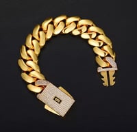 Image 2 of Men’s Hip Hop 5A+ CZ Stone Paved  Bling Iced Bracelet 