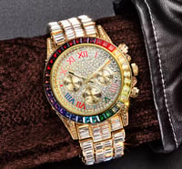 Image 2 of 18K Gold Filled Hip Hop Watch For Men Iced Out 