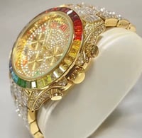 Image 5 of 18K Gold Filled Hip Hop Watch For Men Iced Out 