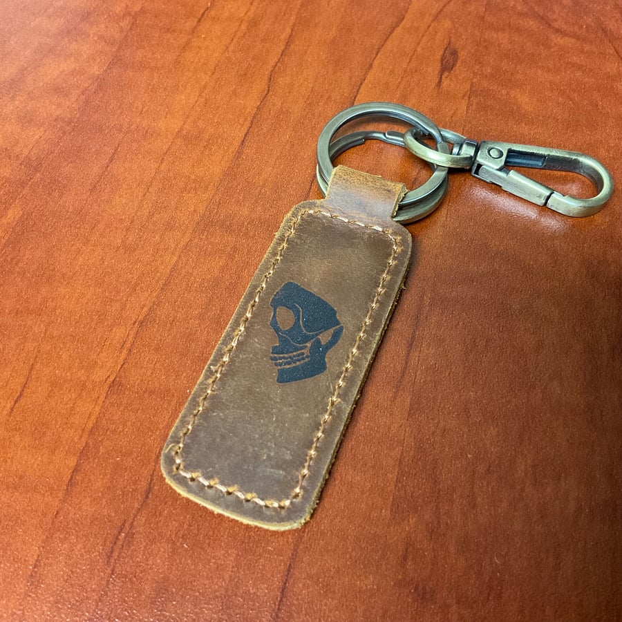 Image of Leather Bastard Child Logo Keychain