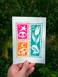 Image 1 of SKULL STAMPS 5x7 Block Print