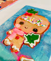 Frosted Gingerbread cutie - original 4x4 on paper