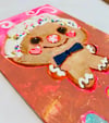 Frosted Gingerbread boy - original 4x4 on paper