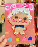 Frosted Gingerbread boy - original 4x4 on paper