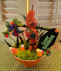 Vintage Silly Jack in Orange Bowl Halloween Decoration