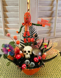 Vintage Jack in Orange Bowl Halloween Decoration