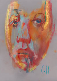 Image 2 of Reluctantly Sitting For A Drawing - Sketchbook Drawing in Soft Pastels and Pencil  on Paper 