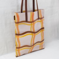 Image 2 of Jamie Soft Tote brown squiggly lines
