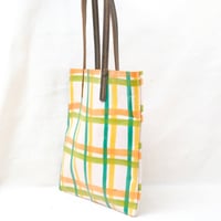 Image 4 of Jamie Soft Tote yellow green squiggly lines