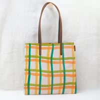 Image 3 of Jamie Soft Tote yellow green squiggly lines