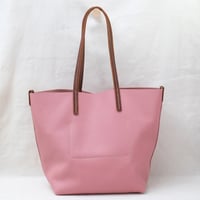 Image 3 of Slouchy Wide Tote in pebbled retro pink