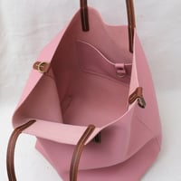 Image 7 of Slouchy Wide Tote in pebbled retro pink