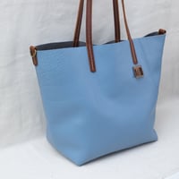 Image 2 of Slouchy Wide Tote in pebbled sky
