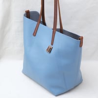 Image 4 of Slouchy Wide Tote in pebbled sky