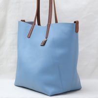 Image 5 of Slouchy Wide Tote in pebbled sky