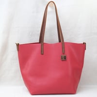 Image 1 of Slouchy Wide Tote in pebbled red