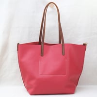 Image 3 of Slouchy Wide Tote in pebbled red