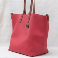 Image 5 of Slouchy Wide Tote in pebbled red