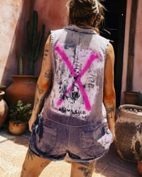 Image 1 of DENIM OVERSIZE PLAYSUIT   ✘ IBIZA PRINT  ✘ VINTAGE  ✘ UPCYCLED 1