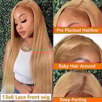 Image 7 of #27 Honey Blonde Human Hair Straight Wig