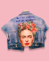 Image 1 of NOT MY CIRCUS ¥ CROPPED DENIM VEST ¥ HAND DYED ¥ IBIZA