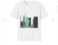 Statue of Liberty & Skyline T-Shirt — Minimal New York City Graphic Tee