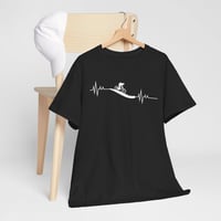 Image 3 of Heartbeat BMX T-Shirt — Bike Rider ECG Line Tee