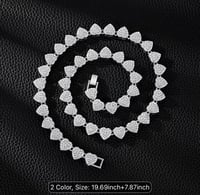 Image 3 of Luxury Style Heart-shaped High-end Necklace and Bracelet Set