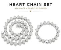 Image 7 of Luxury Style Heart-shaped High-end Necklace and Bracelet Set