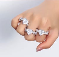 Image 3 of Gold Pink Heart Iced Out Bling Cut 5A CZ 