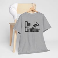 Image 3 of T-Shirt — "The Cornfather" Vintage Mafia Cornhole Team Tee