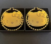 Image 1 of Kitty Earring Hoops Stainless Steel 18k Gold Plated