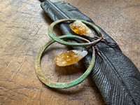 Image 13 of Citrine Copper Hoops earrings 