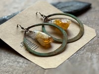Image 1 of Citrine Copper Hoops earrings 