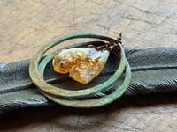 Image 18 of Citrine Copper Hoops earrings 