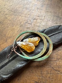 Image 9 of Citrine Copper Hoops earrings 