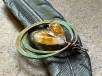 Image 7 of Citrine Copper Hoops earrings 