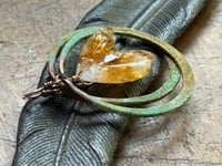 Image 19 of Citrine Copper Hoops earrings 