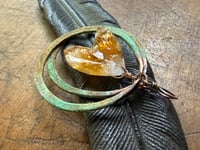 Image 23 of Citrine Copper Hoops earrings 