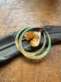 Image 10 of Citrine Copper Hoops earrings 