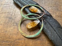 Image 24 of Citrine Copper Hoops earrings 