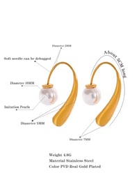 Image 5 of Waterproof Pearls Stainless Steel earrings 