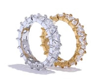 Image 1 of  Stainless Steel Bling Heart Cubic Zirconia ring 