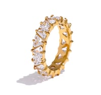 Image 3 of  Stainless Steel Bling Heart Cubic Zirconia ring 