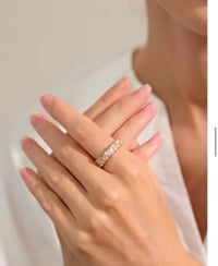 Image 6 of  Stainless Steel Bling Heart Cubic Zirconia ring 