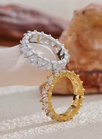 Image 8 of  Stainless Steel Bling Heart Cubic Zirconia ring 